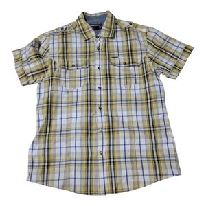 Ecko Unlimited Yellow and Blue Checkered Shirt